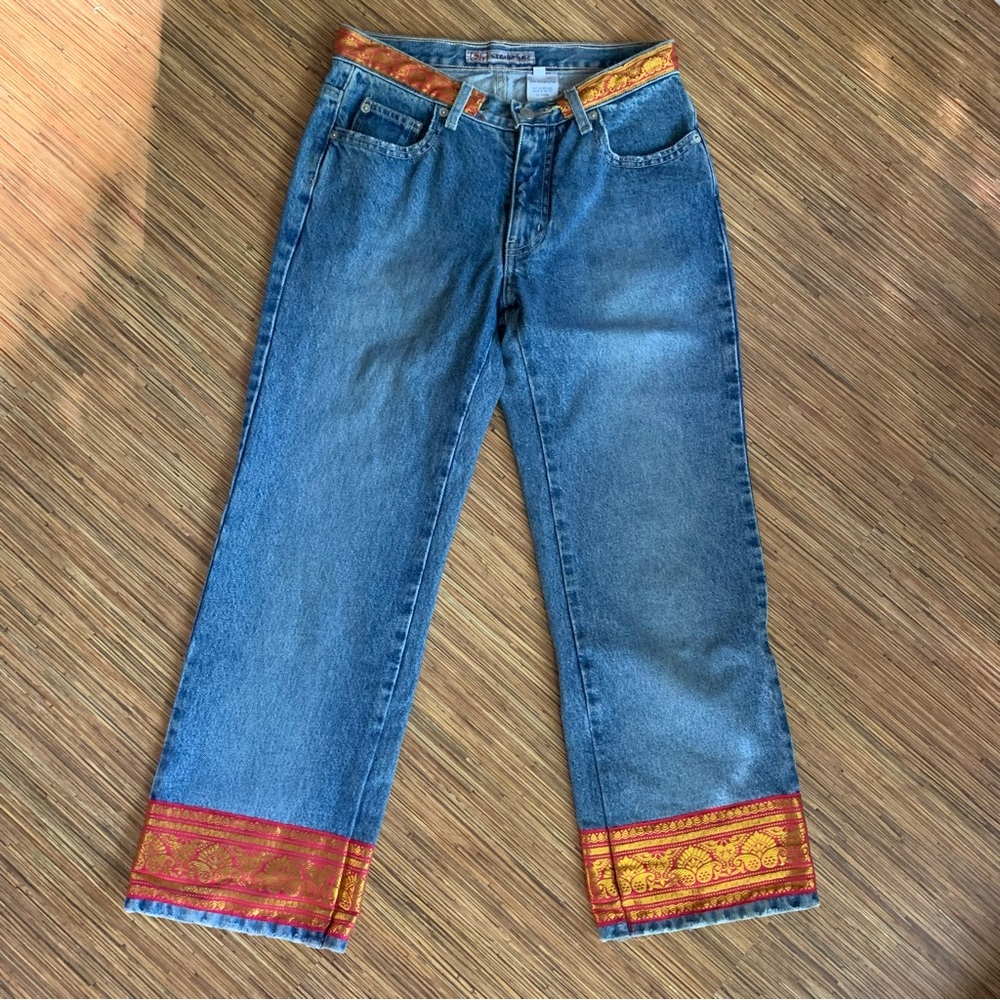 Vintage Santa Barbara Jeans Boho Cropped Flare